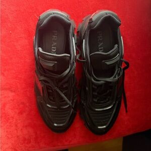 Prada Men's Black and Gray Sneakers